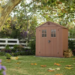 Casetta da giardino grande marrone Darwin 6x4 con finestre frontali