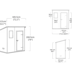 Casetta da giardino Grigio Manor Pent 6x4