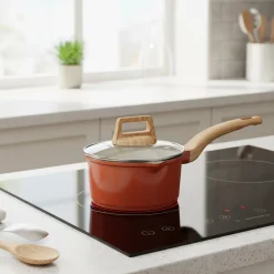 Casseruola Antiaderente in alluminio pressato con Coperchio in Vetro Crazy Wood diametro 16 cm