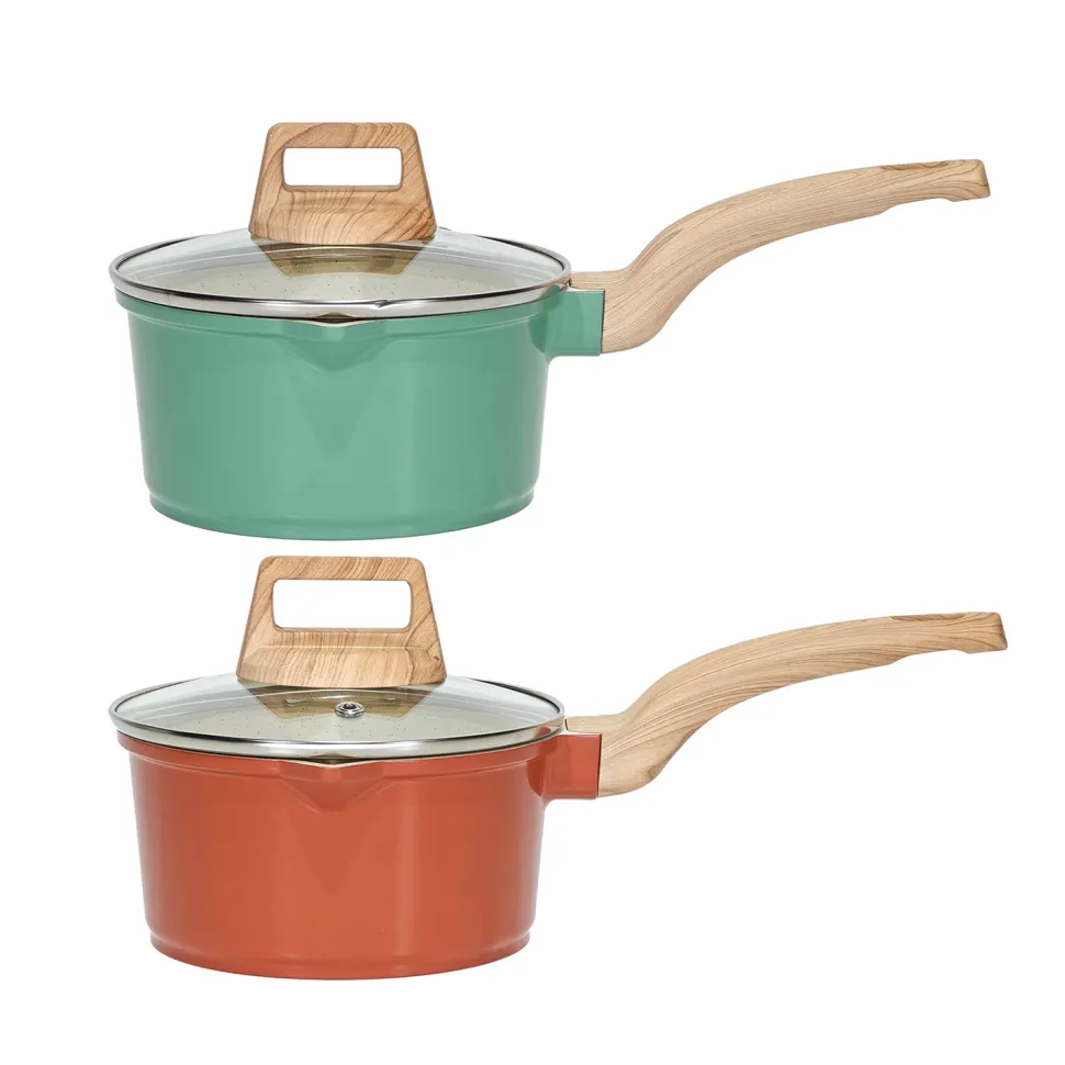 Casseruola Antiaderente in alluminio pressato con Coperchio in Vetro Crazy Wood diametro 16 cm