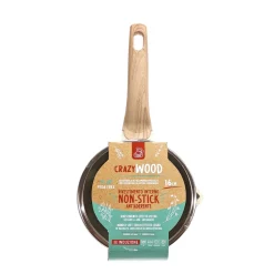 Casseruola Antiaderente in alluminio pressato con Coperchio in Vetro Crazy Wood diametro 16 cm