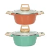 Casseruola Antiaderente in alluminio pressato con Coperchio in Vetro Crazy Wood diametro 20 cm