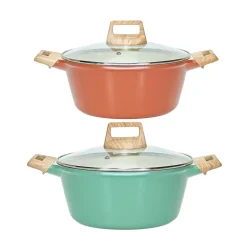 Casseruola Antiaderente in alluminio pressato con Coperchio in Vetro Crazy Wood diametro 24 cm