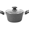 Casseruola con coperchio in alluminio pressofuso Linea CookStone diametro 28 cm