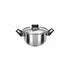 Casseruola in acciaio diametro 16 cm con coperchio in vetro Linea Stile Mediterraneo