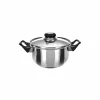 Casseruola in acciaio diametro 18 cm con coperchio in vetro Linea Stile Mediterraneo