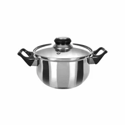 Casseruola in acciaio diametro 20cm con coperchio in vetro Linea Stile Mediterraneo