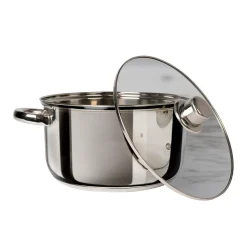 Casseruola in acciaio inox con coperchio in vetro Linea Matilde diametro 16 cm