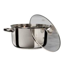 Casseruola in acciaio inox con coperchio in vetro Linea Matilde diametro 16 cm
