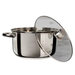 Casseruola in acciaio inox con coperchio in vetro Linea Matilde diametro 20 cm