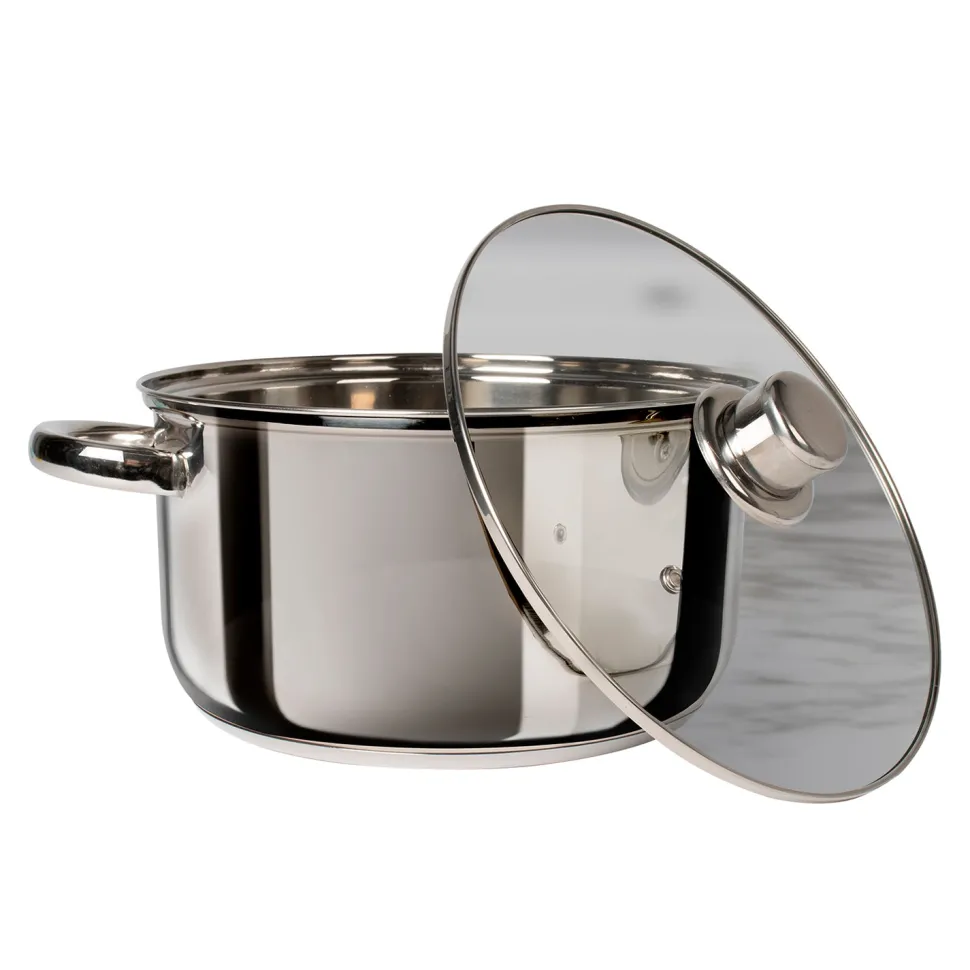 Casseruola in acciaio inox con coperchio in vetro Linea Matilde diametro 20 cm