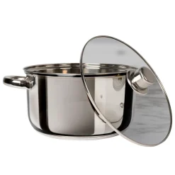 Casseruola in acciaio inox con coperchio in vetro Linea Matilde diametro 24 cm