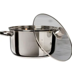 Casseruola in acciaio inox con coperchio in vetro Linea Matilde diametro 28 cm