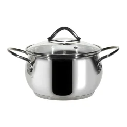 Casseruola in acciaio inox Veronique con coperchio in vetro temperato diametro 16 cm