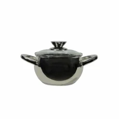 Casseruola in acciaio inox Veronique con coperchio in vetro temperato diametro 18 cm