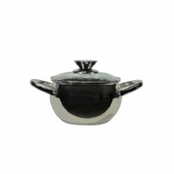 Casseruola in acciaio inox Veronique con coperchio in vetro temperato diametro 18 cm