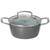 Casseruola in alluminio forgiato con coperchio in vetro Linea Keramì diametro 18 cm