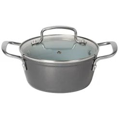 Casseruola in alluminio forgiato con coperchio in vetro Linea Keramì diametro 18 cm