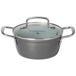 Casseruola in alluminio forgiato con coperchio in vetro Linea Keramì diametro 18 cm