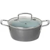 Casseruola in alluminio forgiato con coperchio in vetro Linea Keramì diametro 20 cm