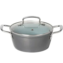 Casseruola in alluminio forgiato con coperchio in vetro Linea Keramì diametro 20 cm