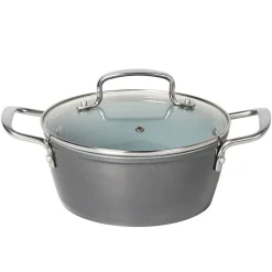 Casseruola in alluminio forgiato con coperchio in vetro Linea Keramì diametro 20 cm