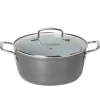 Casseruola in alluminio forgiato con coperchio in vetro Linea Keramì diametro 24 cm