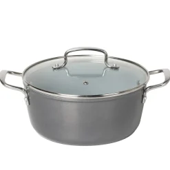 Casseruola in alluminio forgiato con coperchio in vetro Linea Keramì diametro 24 cm
