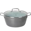 Casseruola in alluminio forgiato con coperchio in vetro Linea Keramì diametro 28 cm