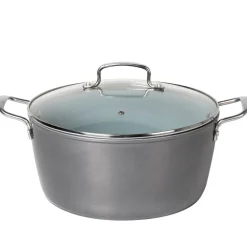 Casseruola in alluminio forgiato con coperchio in vetro Linea Keramì diametro 30 cm