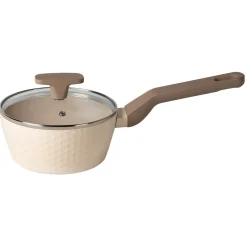 Casseruola in alluminio pressato Beige Linea Diamante diametro 16 cm