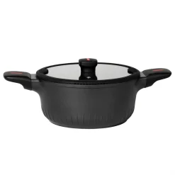 Casseruola in alluminio pressofuso con coperchio in vetro Linea Grenoble diametro 20 cm
