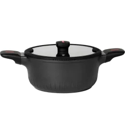 Casseruola in alluminio pressofuso con coperchio in vetro Linea Grenoble diametro 24 cm