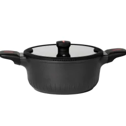 Casseruola in alluminio pressofuso con coperchio in vetro Linea Grenoble diametro 28 cm