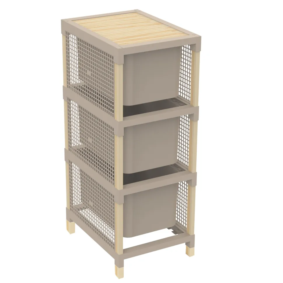 Cassettiera Multiuso 3 cassetti FixWood h82x30x41 cm