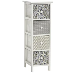 Cassettiera Multiuso Linea Woodhandy 4 Cassetti Decorati