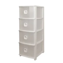 Cassettiera Pratika Slim Plus 4 cassetti Bianca