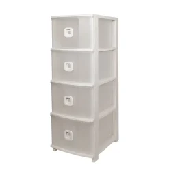 Cassettiera Pratika Slim Plus 4 cassetti Bianca