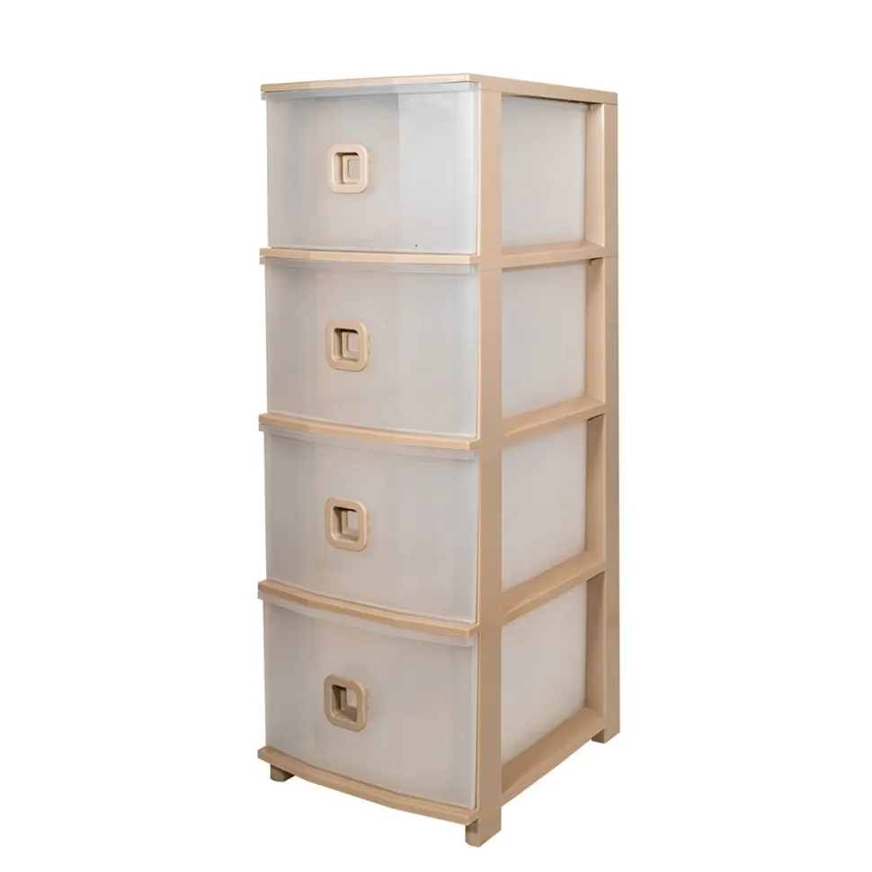 Cassettiera Pratika Slim Plus 4 cassetti Tortora