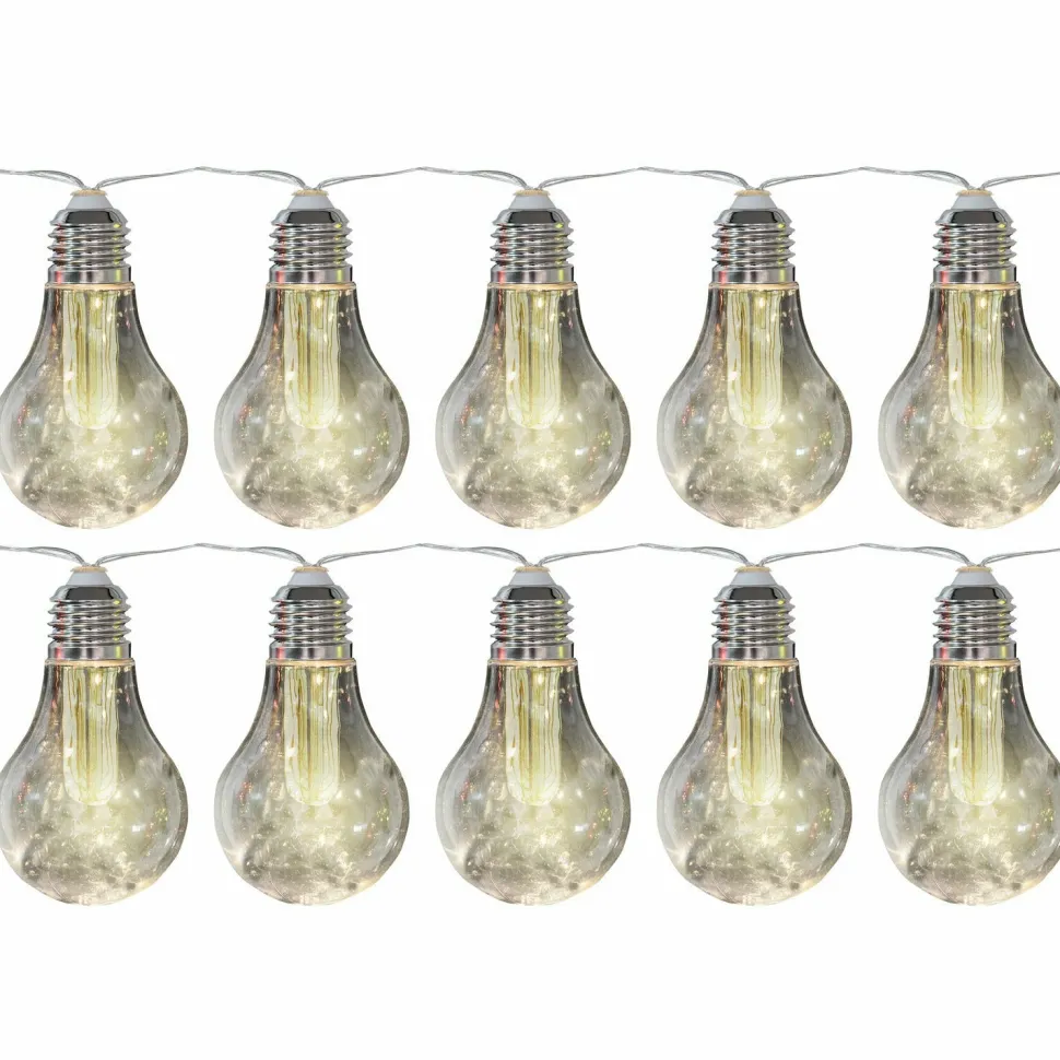 Catena luminosa 10 lampadine solari luce calda da esterno, catena 3,8 metri