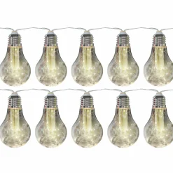 Catena luminosa 10 lampadine solari luce calda da esterno, catena 3,8 metri