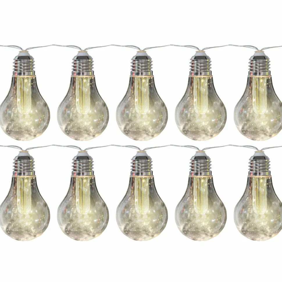 Catena luminosa 10 lampadine solari luce calda da esterno, catena 3,8 metri