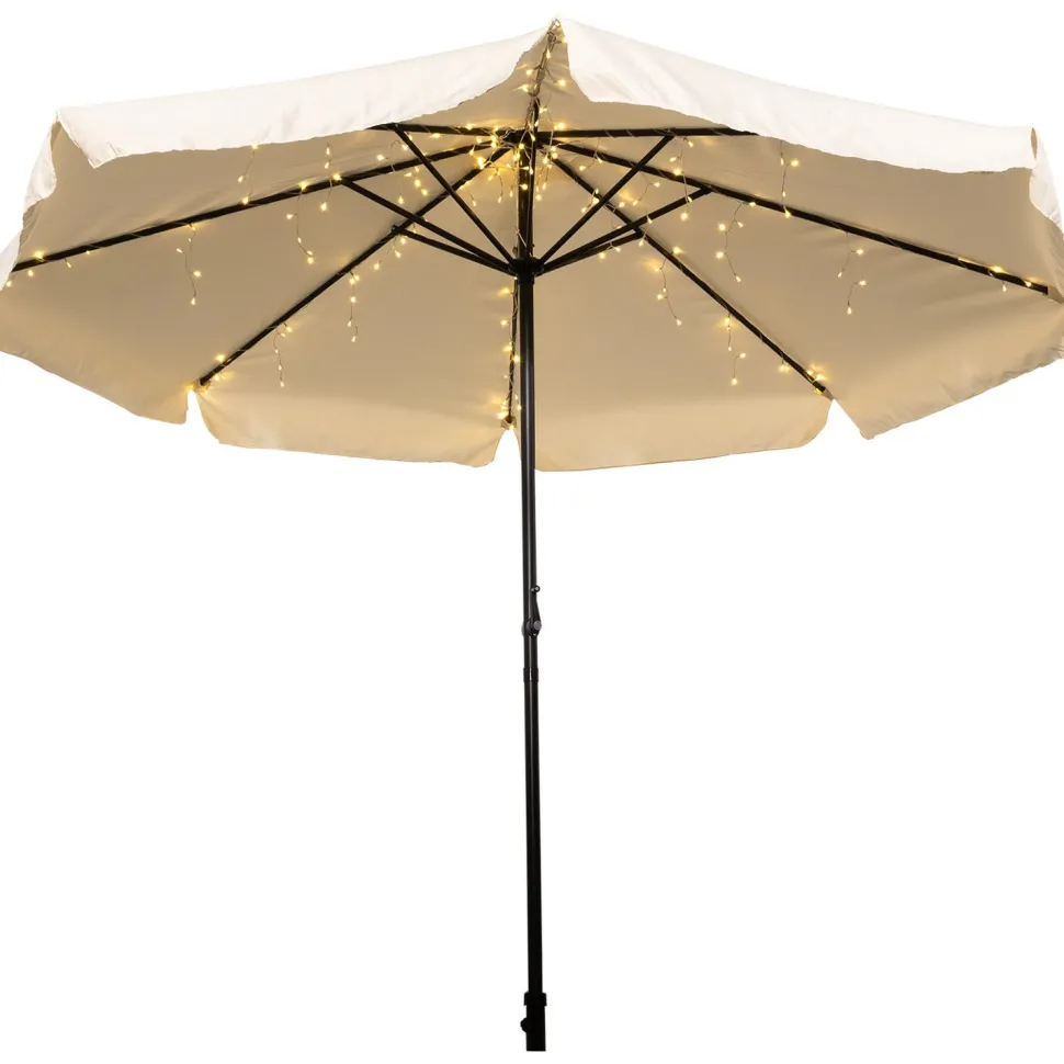 Catena luminosa per ombrellone 200 luci led con pannello solare da esterno