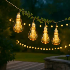 Catena Luminosa Solare 10 Lampadine LED Luce Calda da Esterno