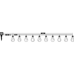 Catena Luminosa Solare 10 Lampadine LED Luce Naturale da Esterno