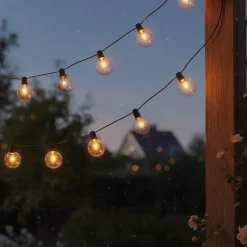 Catena Luminosa Solare 40 Lampadine LED Luce Calda da Esterno