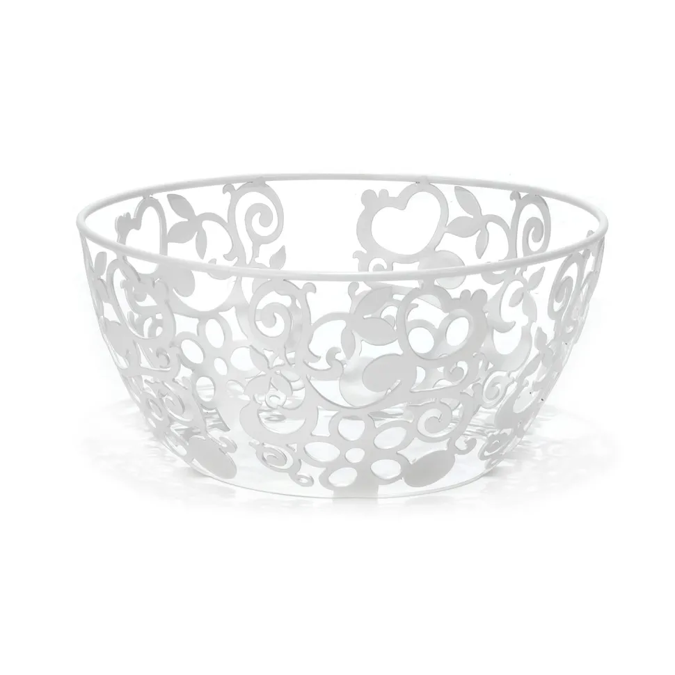 Centrotavola in Metallo Bianco h12 cm diametro 24 cm