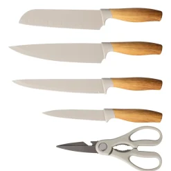 Ceppo coltelli con stand Wood Design 5 pezzi
