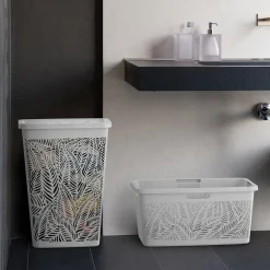Cesta Portabiancheria Jungle Hamper Bianca 55 litri
