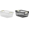 Cesta Portaoggetti in metallo con manici in legno h13,5x33x22 cm